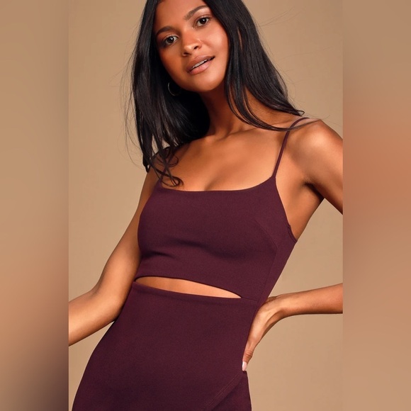 NWT Lulus Cutout on The Town Cutout Bodycon Dress in Plum Purple Size Small - Picture 4 of 12